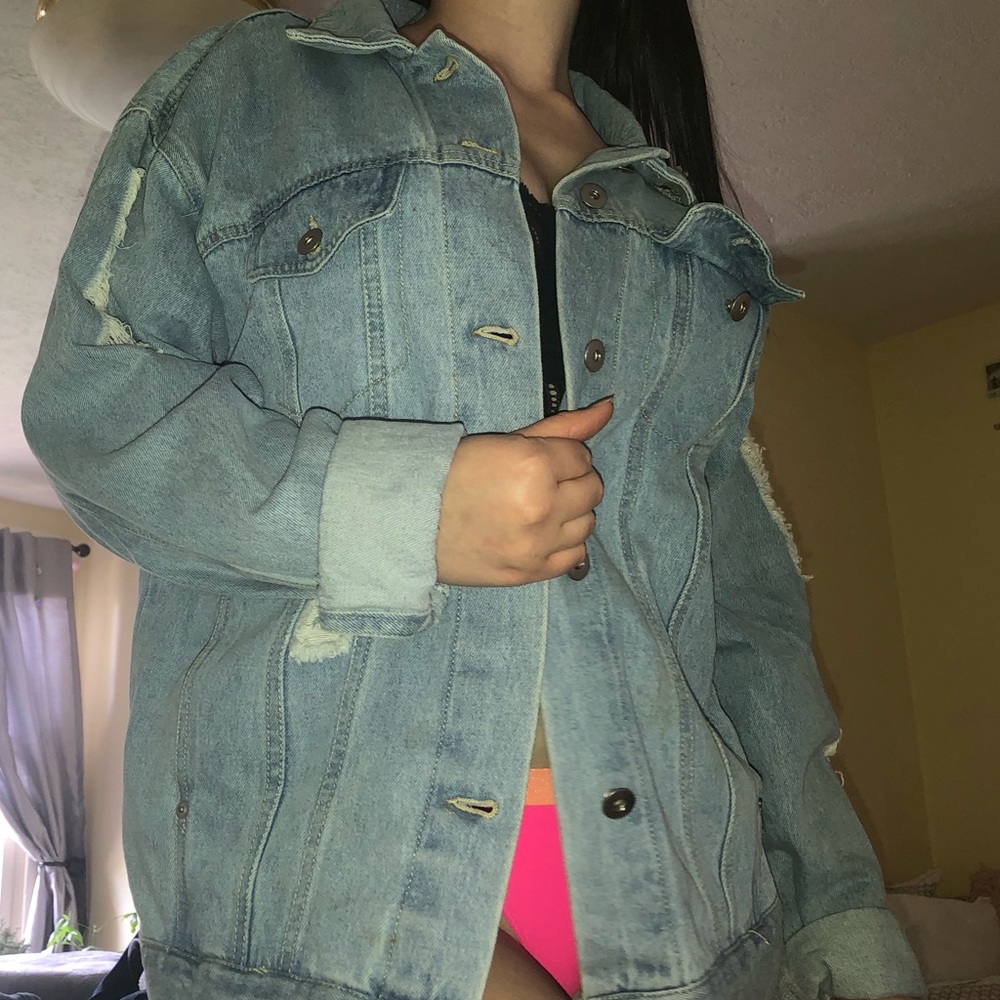 distressed denim jacket